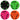 Four colorful hockey pucks on a white background