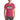 Person wearing a heather raspberry t-shirt with 'Green Biscuit' text on a white background