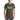 Person wearing a army t-shirt with 'Green Biscuit' text design on a white background
