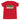 Red youth t-shirt with 'Green Biscuit for Serious Hands' text in green and white on a white background