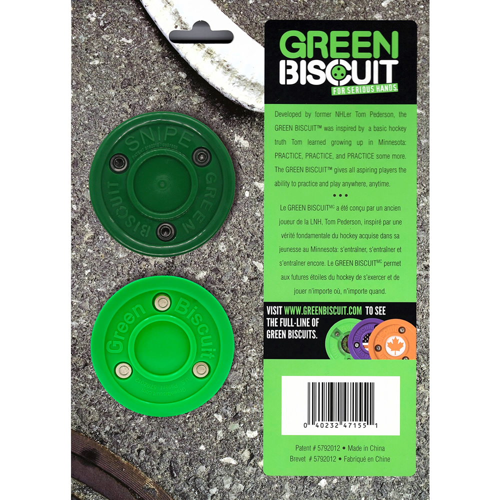 Green Biscuit Combo/2-Packs Color/Style Choice Hockey Training Pucks 